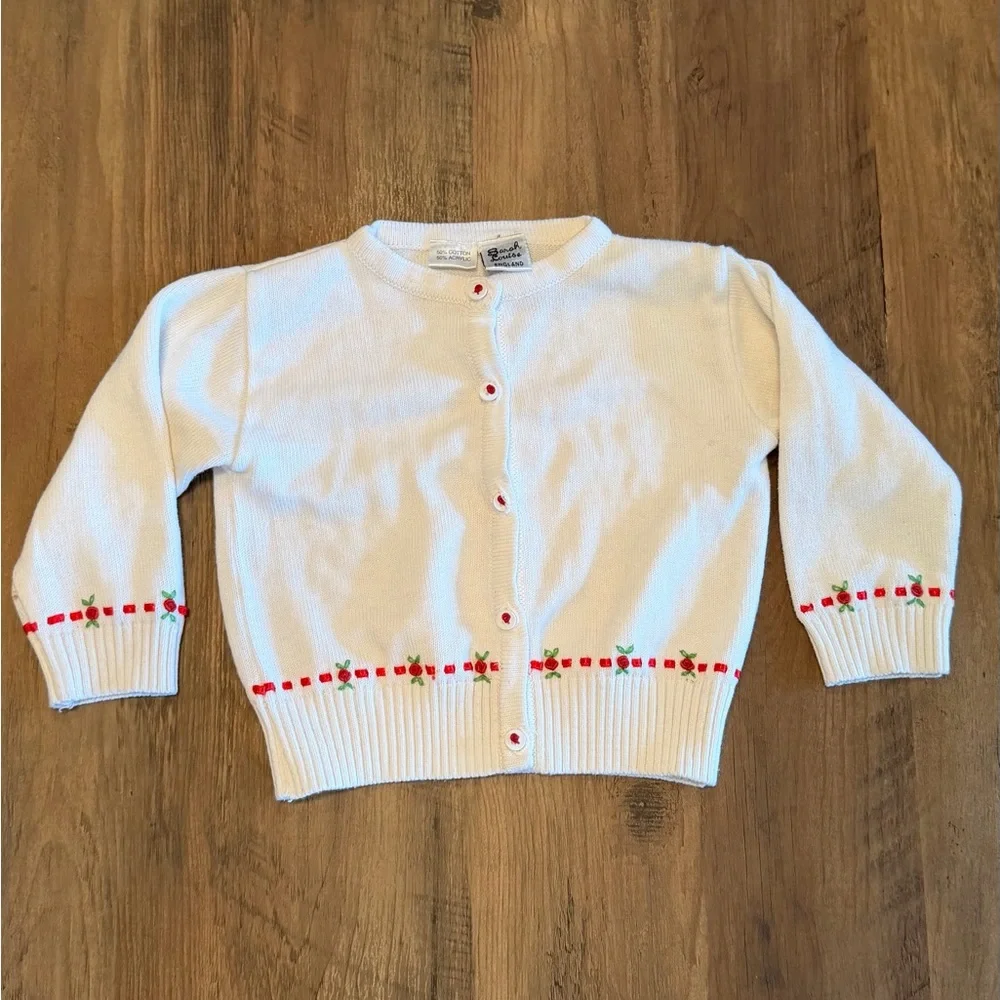 White Kids Sweater with Red Accents - Picture 2 of 4